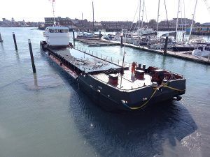 Hopper barge NAB at Haslar marina dredging
