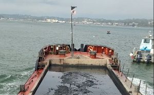 nab 300t split hopper barge loaded