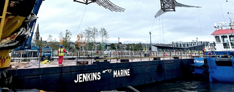 Deck Barge JML5014 receiving a cargo