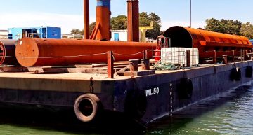 Deck cargo barge jml50 fully loaded