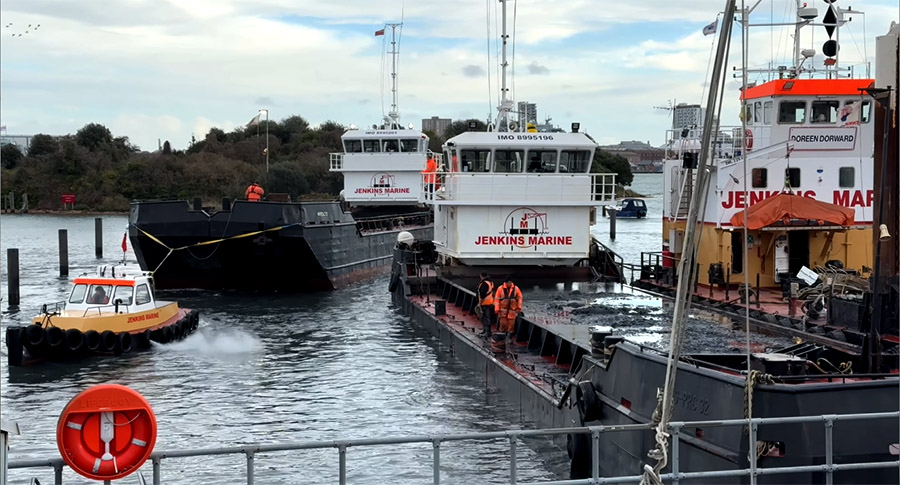 Hopper barges NAB and Needles and Utility Vessel Doreen Dorward